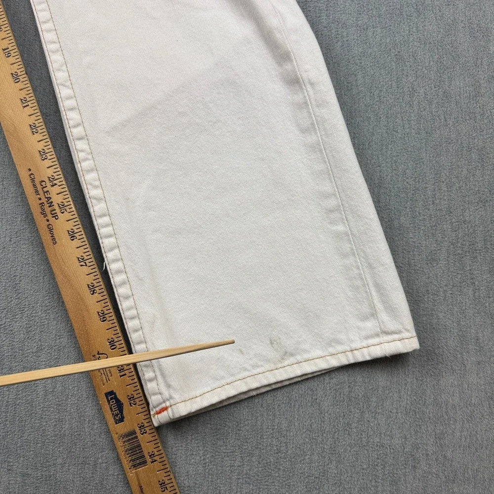 Vintage True Religion Jeans Men 38 Fit 38X33 White Straight Flap Pocket Made USA